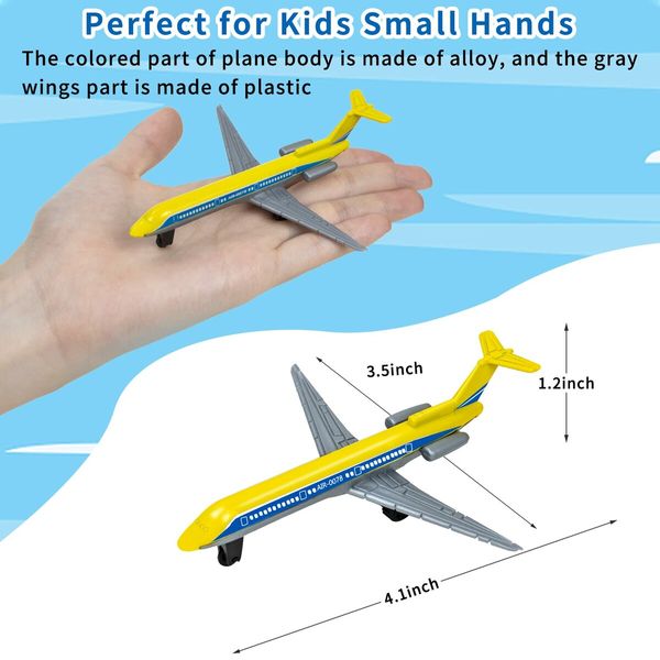 Toy Airplane 6 Pack,Diecast Airplane Toy for Boys Age 3+,Alloy Planes Model Glider Planes Airlines Plane Toys