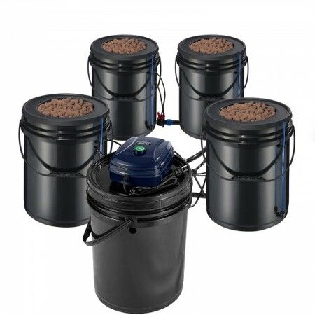 RDWC Hydroponics System Recirculating Deep Water Culture 4 Buckets 20L