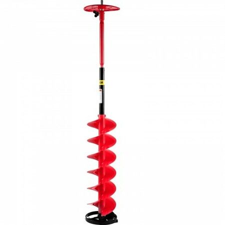 Ice Drill Auger, 8\" Diameter Nylon Ice Auger, 39\" Length Ice Auger Bit,Auger Drill with 11.8\" Extension Rod,Auger Bit with Drill Adapter,Top Plate & Blade Guard for Ice Fishing Ice Burrowing