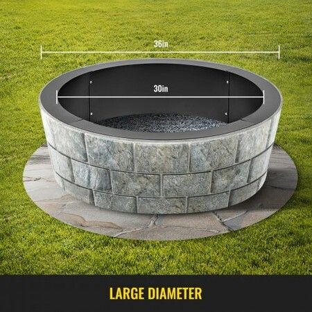 Heavy Duty Fire Pit Ring/Liner DIY Q235 Steel 36 in Outside x 30 in Inside