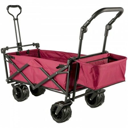 Folding Wagon Cart, Collapsible Folding Garden Cart w/ Shade Beach Utility