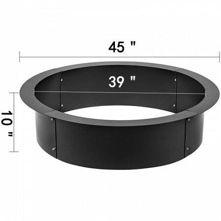 Fire Pit Ring 45-Inch Outer/39-Inch Inner Diameter, 3.0mm Thick Heavy Duty Solid Steel, Fire Pit Liner DIY Campfire Ring Above or In-Ground for Outdoor