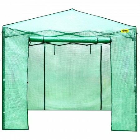 12\'x 8\'x 8\' Pop-Up Greenhouse, Set Up in Minutes, Portable Greenhouse with Doors & Windows. High Strength PE Cover & Powder-Coated Steel Construction