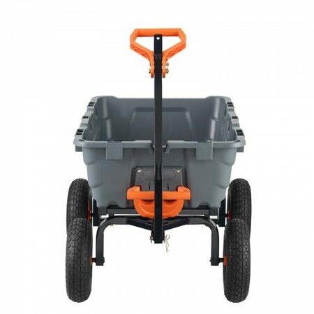 Dump Cart, Poly Garden Dump Cart with Easy to Assemble Steel Frame, Dump Wagon with 2-in-1 Convertible Handle, Utility Wheelbarrow  544kg/ 1200lbs Capacity, 33cm/ 13 inch Tires