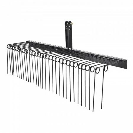 Tow Behind Landscape Rake, 1.8m Tow Dethatcher with 32 Steel Tines, Lawn Dethatcher Rake Attaches to Category 1, 3 Point Hitch for Tractor, for Leaves, Pine Needles, Straw, and Grass