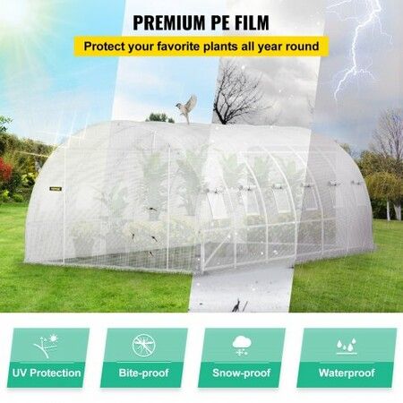 Walk-in Tunnel Greenhouse Galvanized Frame Waterproof Cover 20x10x7 ft