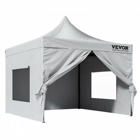 Pop Up Canopy Tent Outdoor Gazebo Tent 10x10FT with Sidewalls & Bag White