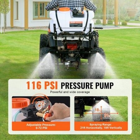 ATV Sprayer 60 L/15.9 Gal ATV/UTV Spot Sprayer with A Nozzle Boom 1.9 GPM