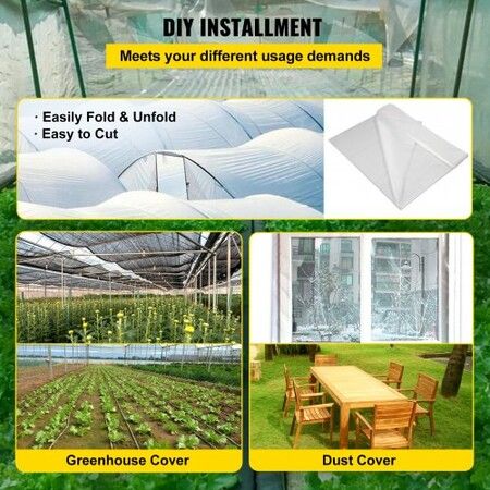 Greenhouse Film, 24\' x 100\' Greenhouse Plastic Sheeting, 6 mil Thickness Suncover Greenhouse, Clear Polyethylene Cover, UV Proof Farm Plastic Supply for Gardening, Farming and Agriculture