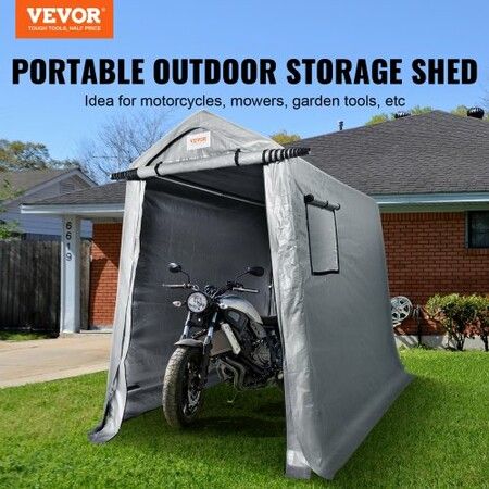 Portable Storage Shelter Garage Storage Shed 6 x 8x 7 ft & Zipper Door