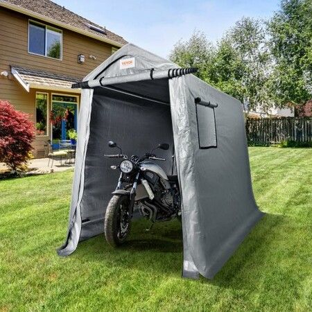 Portable Storage Shelter Garage Storage Shed 6 x 8x 7 ft & Zipper Door