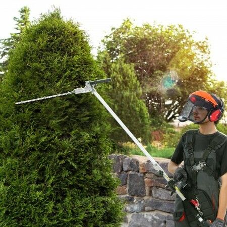 15.7-inch 26CC 2 Cycle Gas Hedge Trimmer, Gas Powered Pole Hedge Trimmer with Dual Sided Dual Action Blade, 270° Adjustable Trimmer Head, Suitable for Trimming Shrubs, Bushes