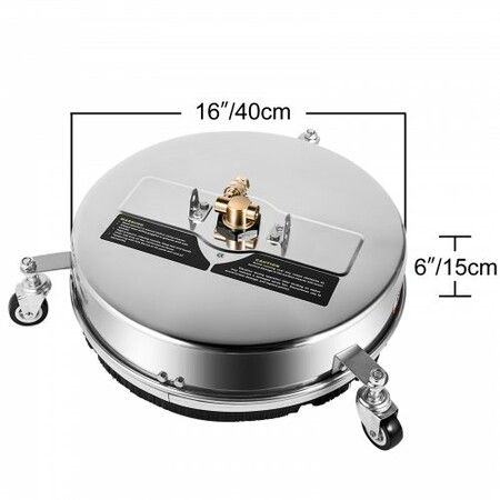 Surface Cleaner, 4000 psi Pressure Surface Cleaner, 16" Pressure Washer Surface Cleaner 1/4" QC Pressure Washing Surface Cleaner Stainless Steel Pressure Cleaner for Decks with Twin Rotary Arm