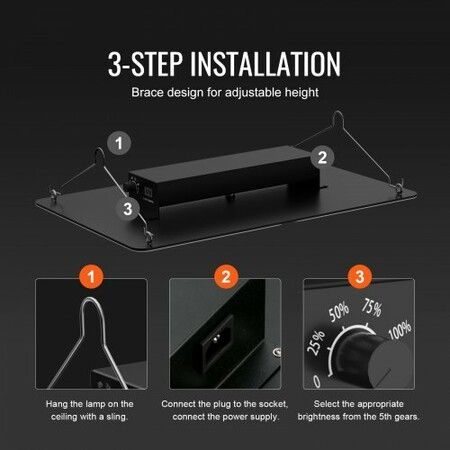 LED Grow Light, 300W Full Spectrum Dimmable, High Yield Samsung 2B1B Diodes Growing Lamp for Indoor Plants Seedling Veg and Bloom Greenhouse Growing, Daisy Chain Driver for 3x3/4x4 ft Grow Tent