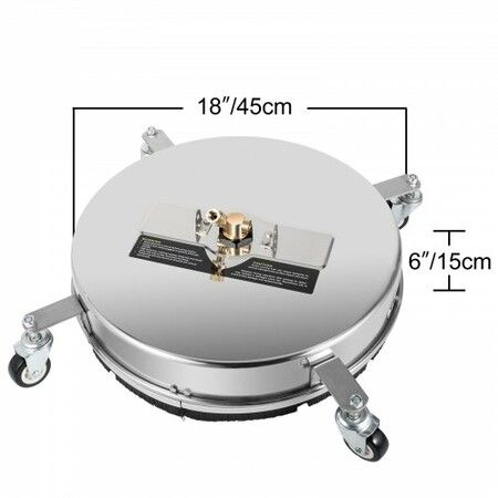 Surface Cleaner, 4000 psi Pressure Surface Cleaner, 18" Pressure Washer Surface Cleaner 1/4" QC Pressure Washing Surface Cleaner Stainless Steel Pressure Cleaner for Decks with Twin Rotary Arm