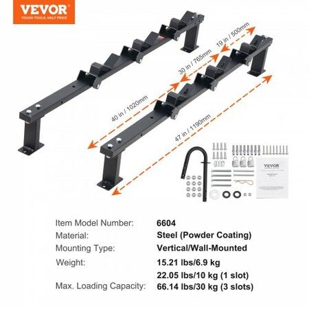 3-Place Weeder Trimmer Rack Holder for Open Landscape Trailer Lockable