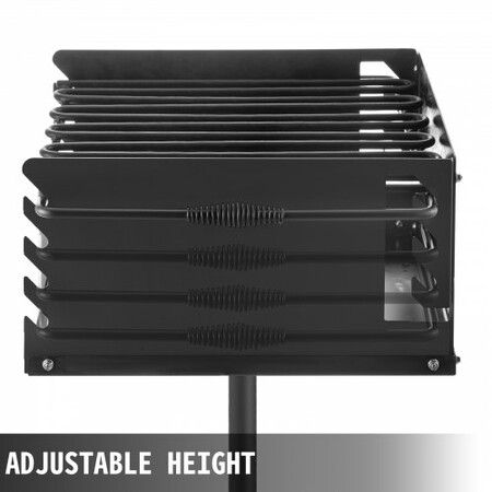 Outdoor Park Style Grill, 20 x 14 Inch Park Style Charcoal Grill, Carbon Steel Park Style BBQ Grill, Adjustable Park Charcoal Grill, Stainless Steel Grate Outdoor Park Grill with Base Plate