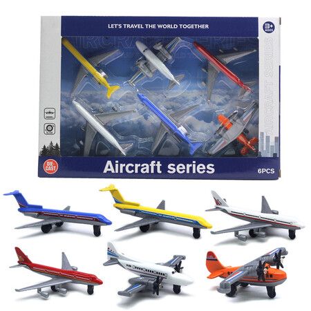 6PCS Aircraft Airplane Model Toy Ornament For Kids