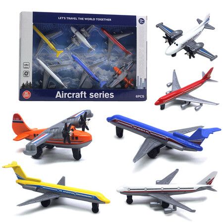 6PCS Aircraft Airplane Model Toy Ornament For Kids