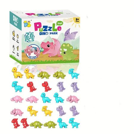 26PCS Alphabet Dino Matching Learning Toy for Kids Montessori Dino Toys Match Letter, Educational Learning Toys