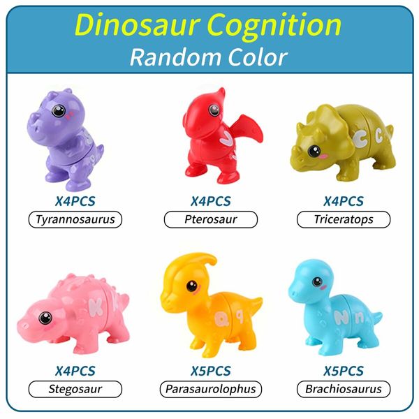 26PCS Alphabet Dino Matching Learning Toy for Kids Montessori Dino Toys Match Letter, Educational Learning Toys