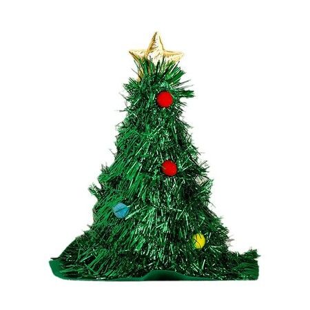 Christmas Tree Hat, Humorous Decorated Christmas Tree Hat, Festive Decor Green