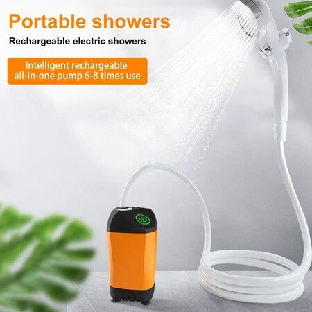 Portable Outdoor Shower, Rechargeable Battery Operated Shower 7800mm Temperature Measurement, Digital Screen for Outdoor Camping and Travel Bathing