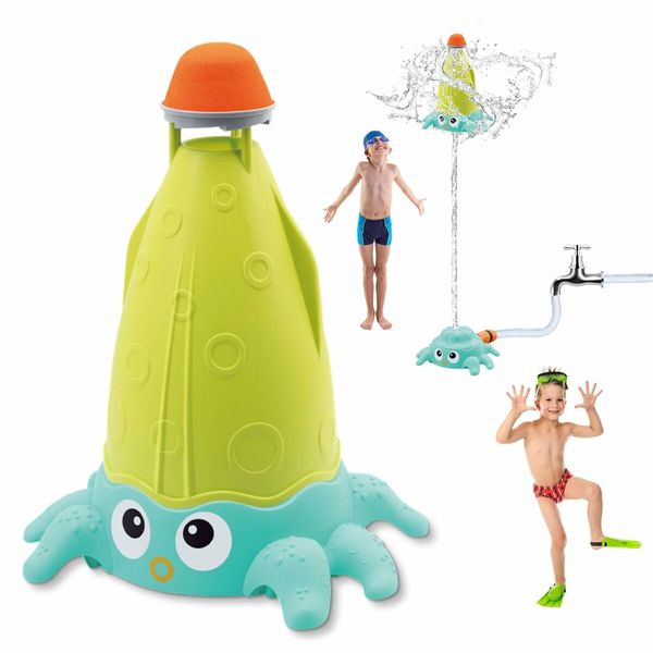 Outdoor Water Sprinkler Toy Summer Splash Play in Backyard,Pool,Garden for Kids Ages 3+(Light Green)