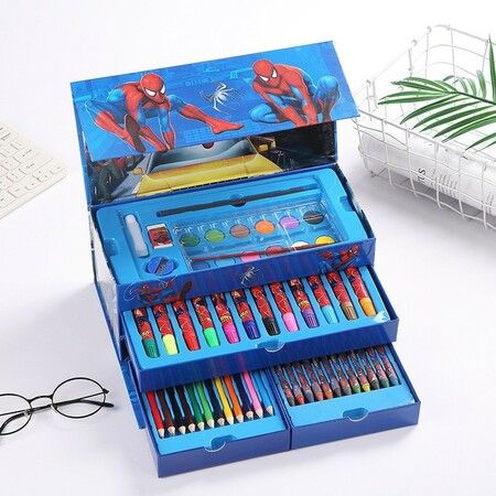 54 Piece Cartoon Drawing Watercolor Gift Set Portable Art Supplies for Students Christmas Gift Birthday Presents