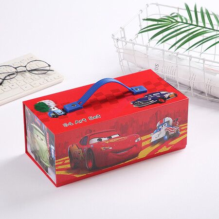 Cars 54 Piece Cartoon Drawing Watercolor Gift Set Portable Art Supplies for Students Christmas Gift Birthday Presents