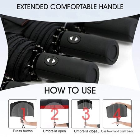 Automatic Umbrella with Double Layer for Men and Women, Windproof, Stylish & Durable