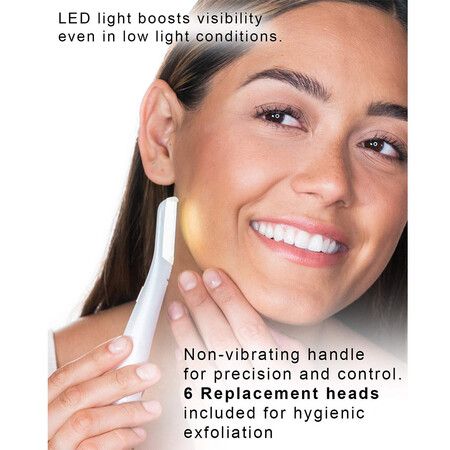 Reveal Flawless Skin with the Glo Lighted Dermaplane Exfoliator! Non-Vibrating for Gentle, Precise Exfoliation