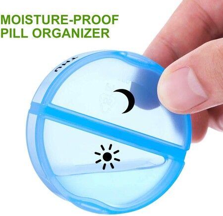 Large Daily Pill Cases Organizer: 7 Day,2 Times a Day for Pills/Vitamin/Fish Oil/Supplements (Rainbow)