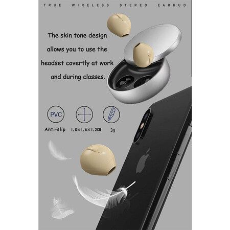 SZHTFX Invisible Wireless Earbuds for Seamless Phone Calls, Music Enjoyment, and Hands-Free Convenience at Home or Work (White)