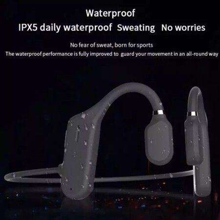 Wireless Bone Conduction Headphones - Bluetooth 5.0 Earphones with Comfortable Hook, IPX6 Waterproof, and Microphone for Sports