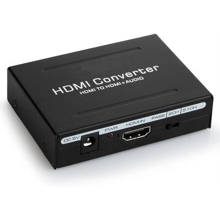 3-in-1 1080P HDMI Audio Extractor HDMI to HDMI + Optical Toslink(SPDIF) + RCA(L/R) Stereo Analog Outputs Video Audio Splitter Converter