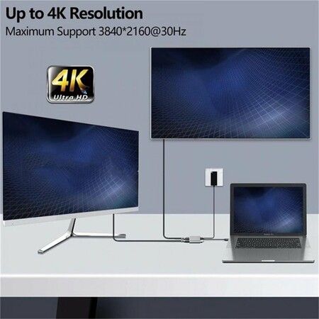 USB-C to Dual HDMI Adapter Connects USB-C device to 2 external HDMI displays Expands your workspace for multitasking & presentations