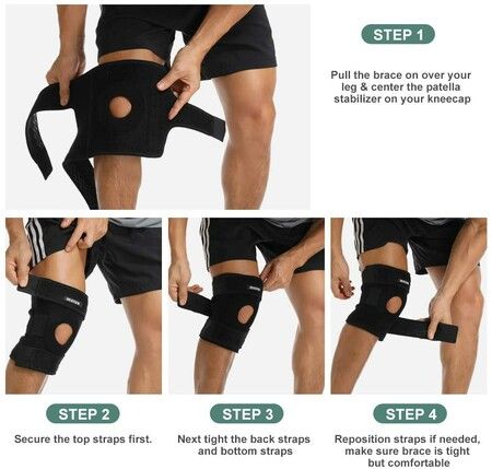 Open Patella Knee Brace with Neoprene Stabilizer - Improve Mobility for Running, Basketball, Meniscus Tears, Arthritis, and ACL Injuries - For Men and Women