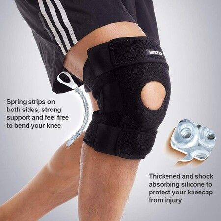 Open Patella Knee Brace with Neoprene Stabilizer - Improve Mobility for Running, Basketball, Meniscus Tears, Arthritis, and ACL Injuries - For Men and Women