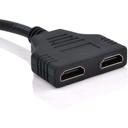 1080P HDMI Splitter Adapter Cable (HDMI Male 1080P to Dual HDMI Female): Connect 1 HDMI Source to 2 TVs