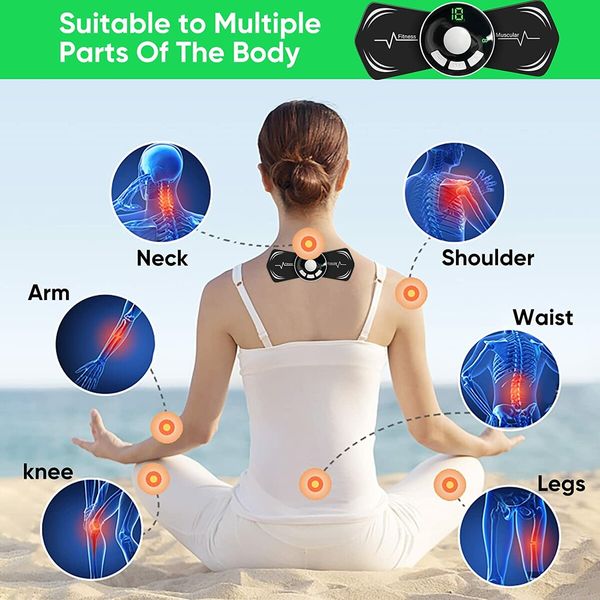 2-Piece Portable Neck and Body Massager with 8 Modes, 18 Adjustable Levels, and Remote Control