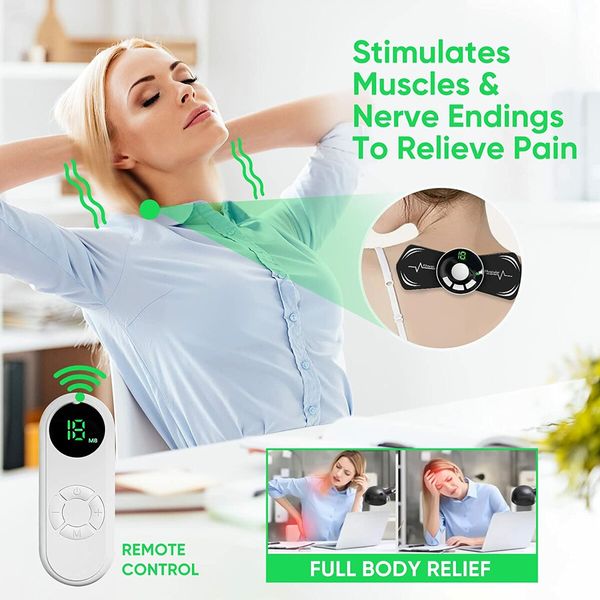 2-Piece Portable Neck and Body Massager with 8 Modes, 18 Adjustable Levels, and Remote Control