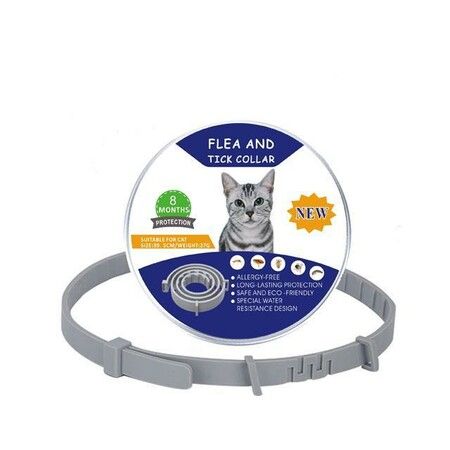 38cm Flea and Tick Collar for Cats and Small Dogs - 8 Months Prevention