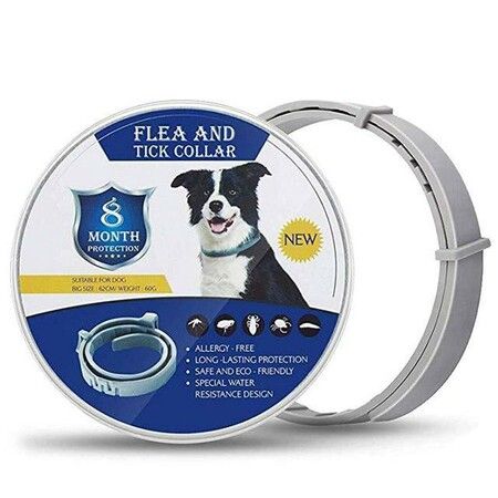 Waterproof 65cm adjustale Pet Flea and Tick Collar with 8-Month Protection for Over 18 Pounds Large Dogs(Random Style)