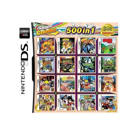 500-in-1 Game Card for DS / 2DS / 3DS Consoles - Super Combo Cartridge with a Variety of Games