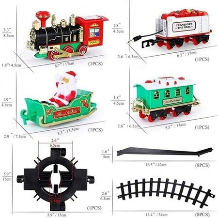 Electric Christmas Train Set: Santa Claus Express Around-the-Tree Train Set