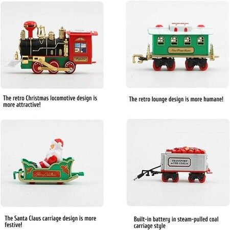 Electric Christmas Train Set: Santa Claus Express Around-the-Tree Train Set