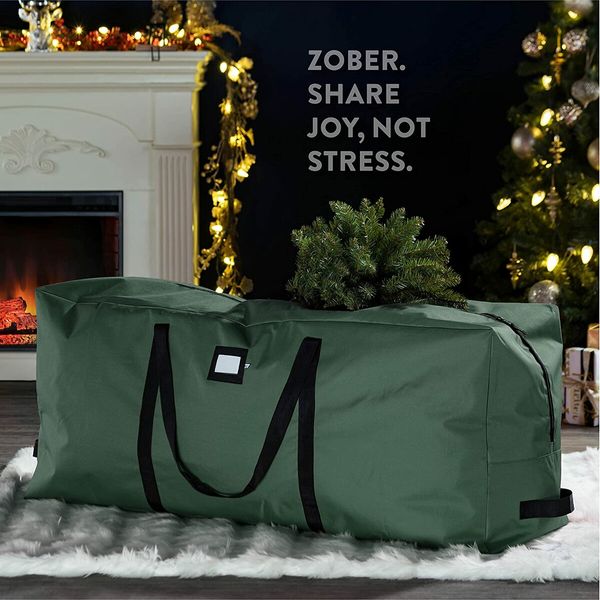 Durable Christmas Tree Storage Bag with Handles and Dual Zipper (165 x 38 x 76 CM Green)