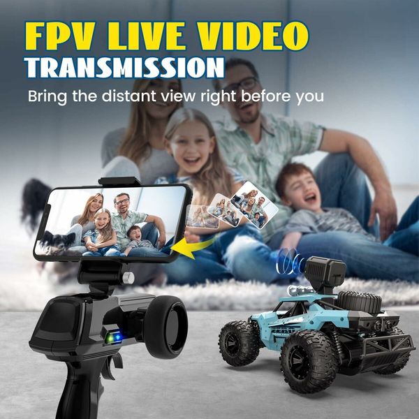 1080P HD FPV Remote Control Car: High-Speed Monster Truck for Off-Road Adventures (1/16 Scale)