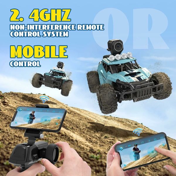 1080P HD FPV Remote Control Car: High-Speed Monster Truck for Off-Road Adventures (1/16 Scale)